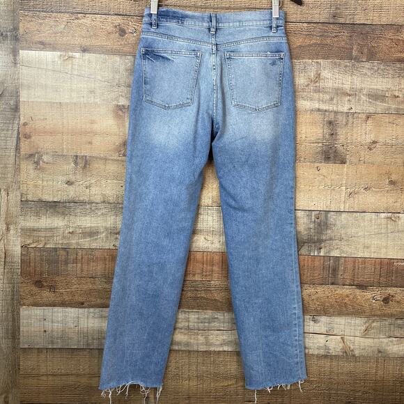 DL1961 Patti Straight High Rise Vintage Jeans Raw Hem Blue Reef Raw Size 27 - Picture 7 of 12